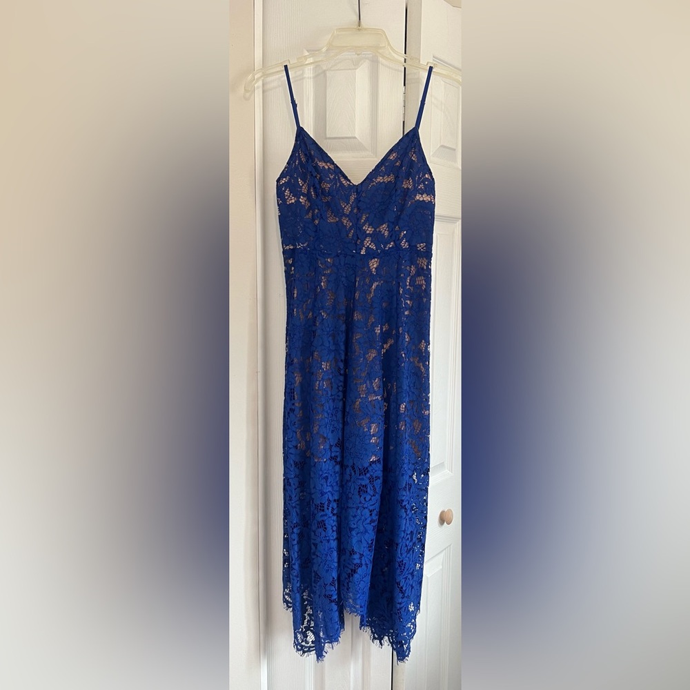 Lulus One Wish Royal Blue Lace Midi Dress - Picture 5 of 8